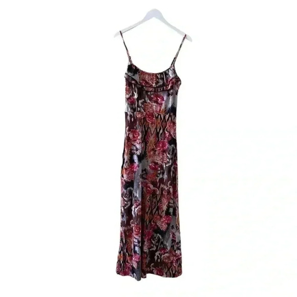 Degrees Floral Spaghetti Strap Ruffle Maxi Bohemian Festival  Dress SZ M #1009 - Picture 1 of 11